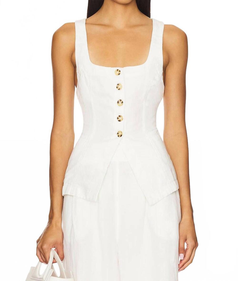 NEW L*SPACE sofie button down vest in white
